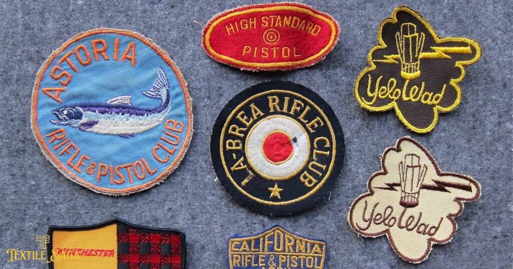 Different types of patches are made using embroidery.